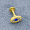 Chirurgische Juwelen 8mm van Staal Verticale Labret Goud Geplateerde Labret-Nagels